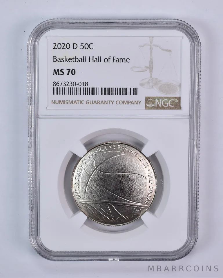 2020-D Basketball Hall Of Fame Commemorative Half Dollar MS70 NGC