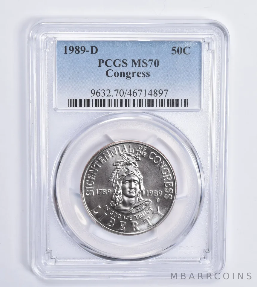 1989-D Congress Bicentennial Commemorative Half Dollar MS70 PCGS
