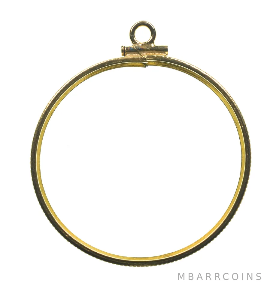 12K 32.6mm GF 1 Oz Gold Eagle Krugerrand Coin Bezel Pendant Frame Edge *1463