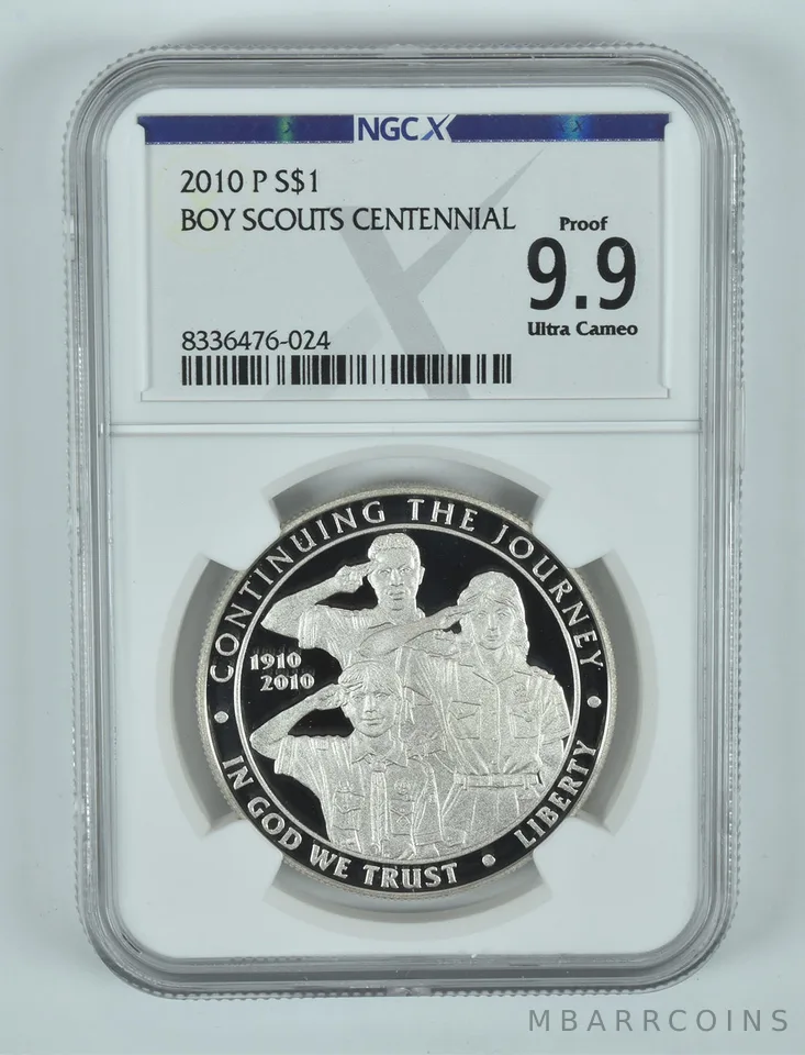 2010-P Boy Scouts Commemorative Silver Dollar Proof 9.9 UCAM NGC X NGCX
