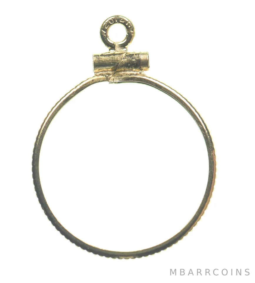 12k 0.6 Gram Gold Filled 15.5mm Coin Bezel Pendant Frame Edge *4893