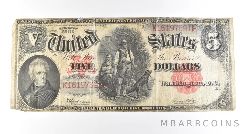 1907 $5 Legal Tender Large Note Red Seal *2688
