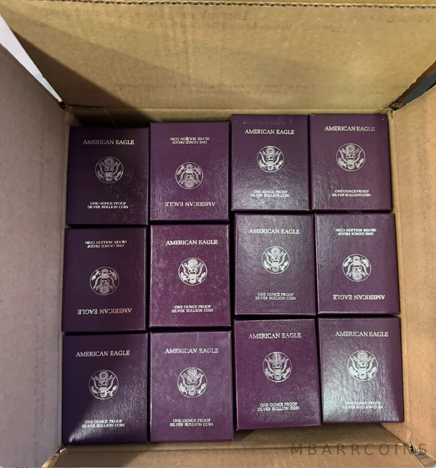 OGP (130) 1986-1993 Proof American Silver Eagle Packaging Purple- NO COINS