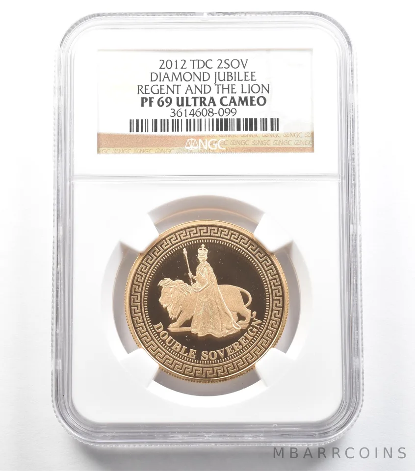 2012 TDC 2 Sovereigns Gold Diamond Jubilee Regent & The Lion PF69 UCAM NGC *5570