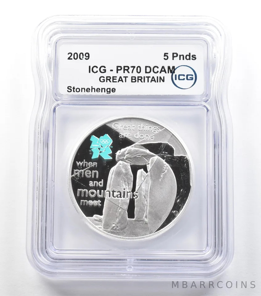 2009 Great Britain 5 Pounds Silver Stonehenge PR70 DCAM ICG a3683