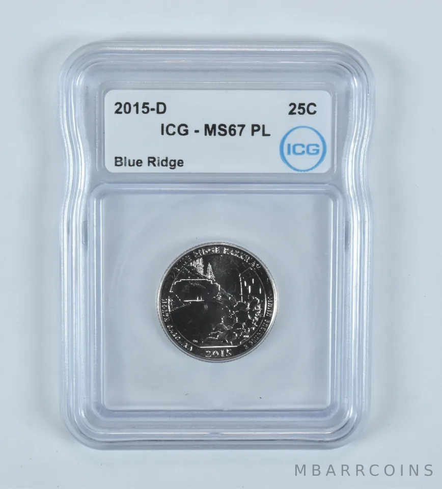 2015-D Washington Quarter ATB Blue Ridge MS67 PL ICG