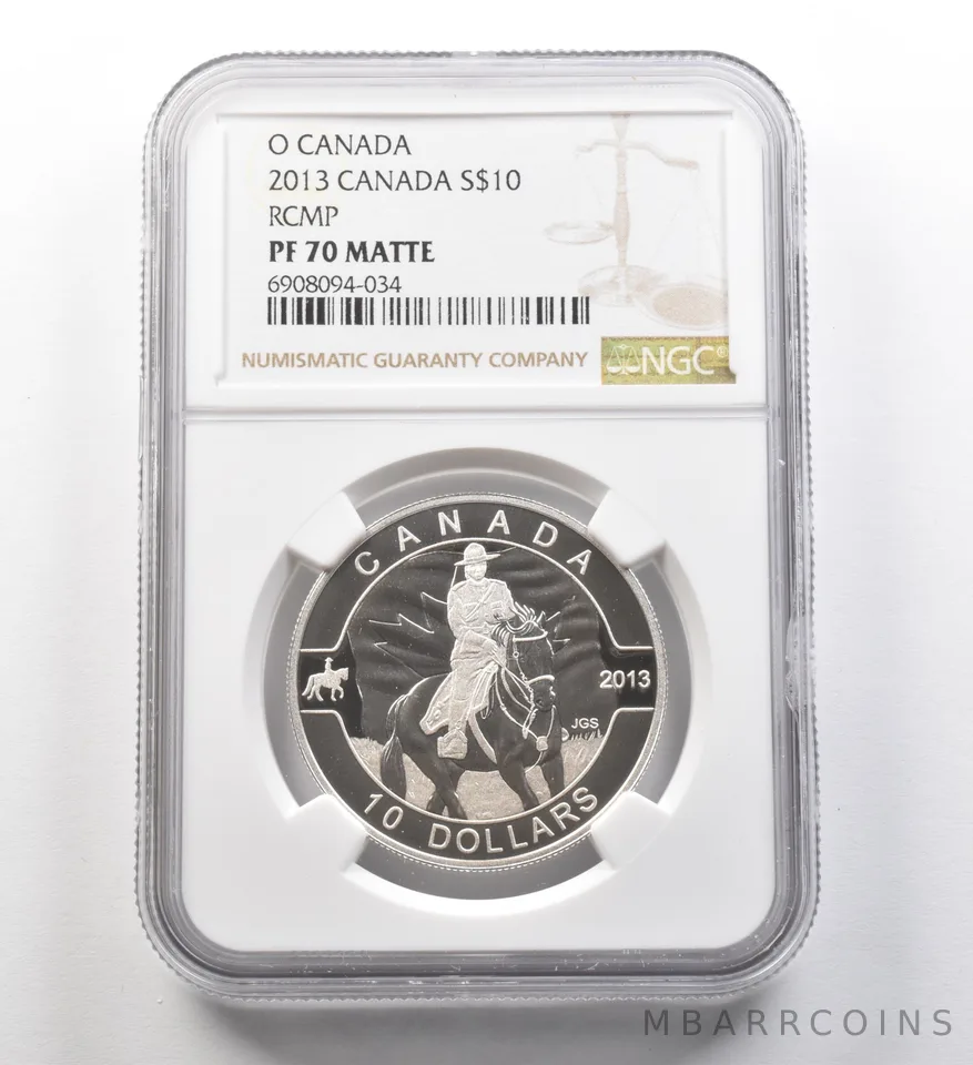2013 Canada 10 Dollars Silver O Canada RCMP PF70 Matte NGC *8270