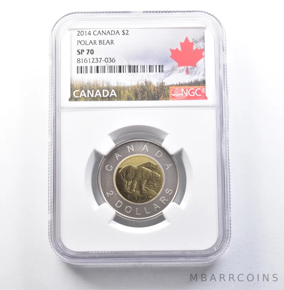 2014 Canada 2 Dollars Polar Bear SP70 NGC *5934