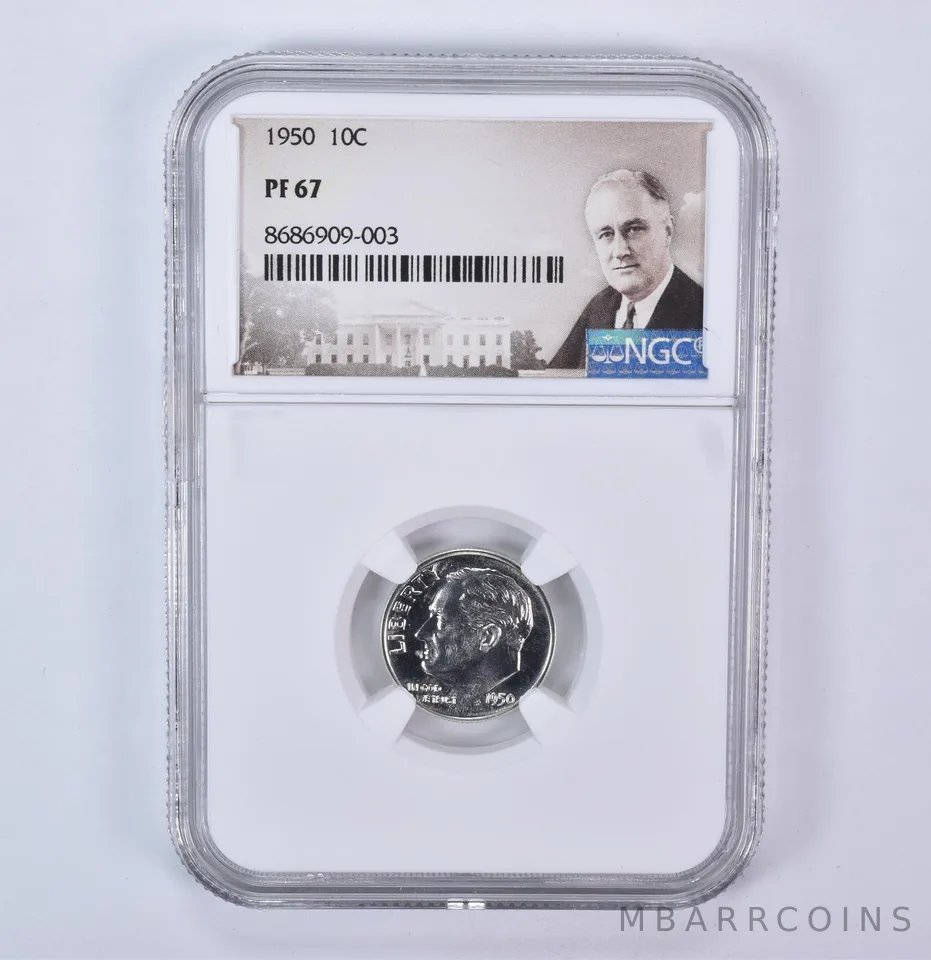 1950 Roosevelt Dime PF67 NGC Special Label
