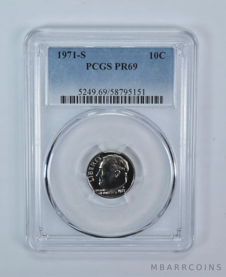 1971-S Roosevelt Dime PR69 PCGS Blue Label