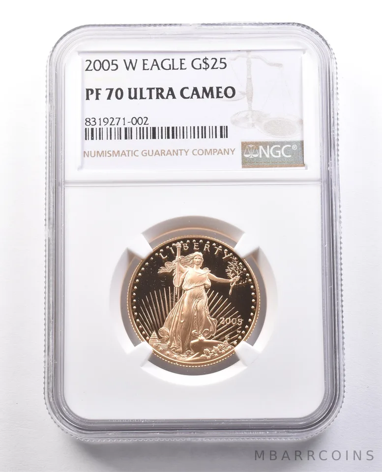 2005-W $25 American Gold Eagle 1/2 Oz Gold PF70 UCAM NGC