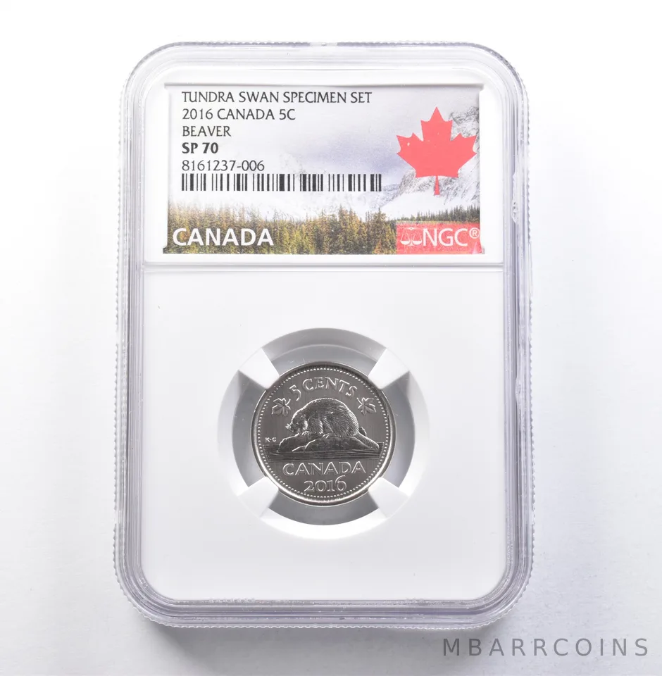 2016 Canada 5 Cents Tundra Swan Specimen Set Beaver SP70 NGC *5914