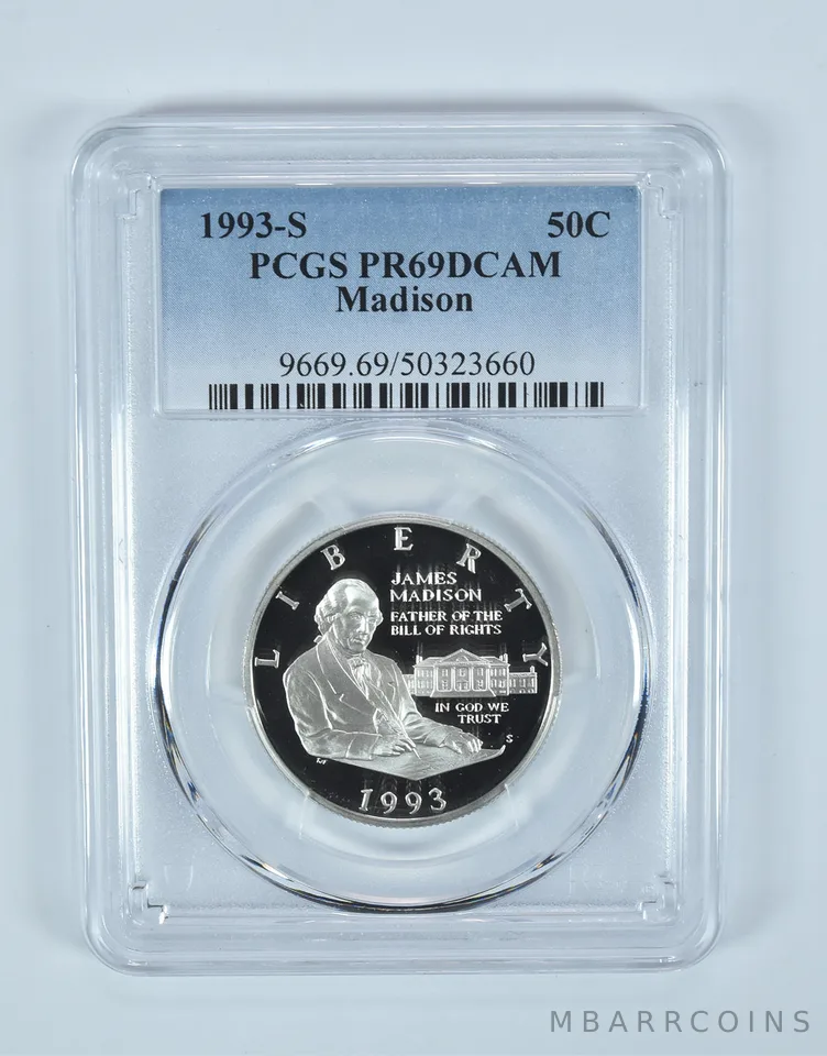 1993-S Madison Bill Of Rights Commemorative Half Dollar PR69 DCAM PCGS