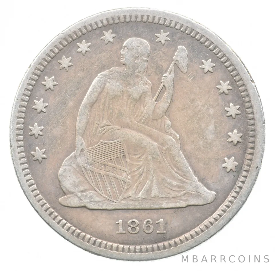 1861 Seated Liberty Quarter *7323