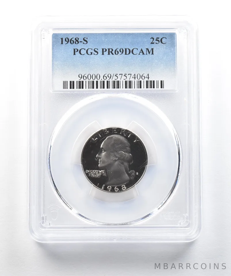 1968-S Washington Quarter PR69 DCAM PCGS