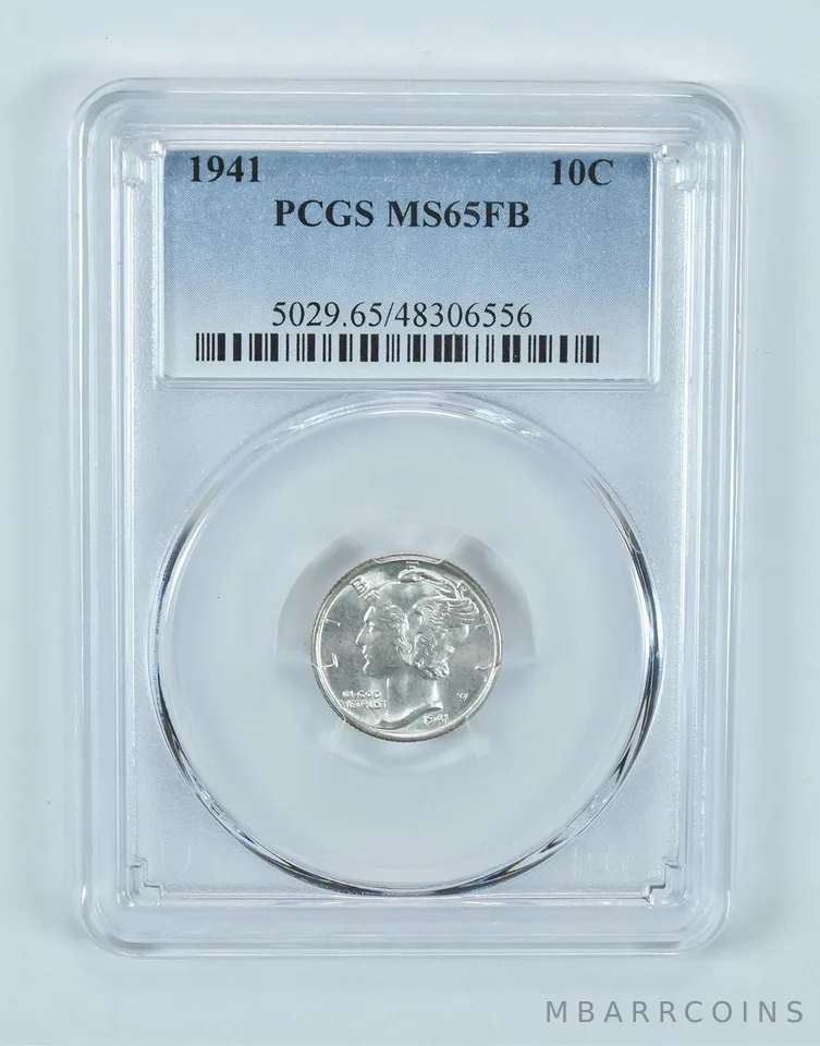 1941 Mercury Dime MS65 FB PCGS Blue Label