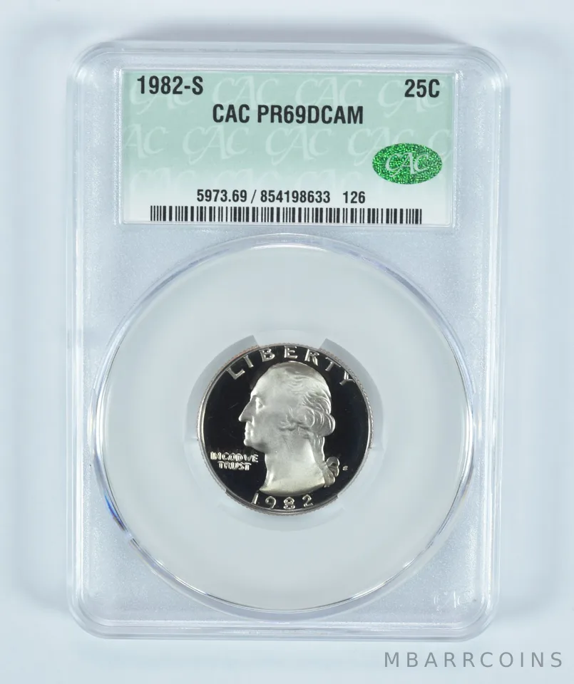 1982-S Washington Quarter PR69 DCAM CAC CACg