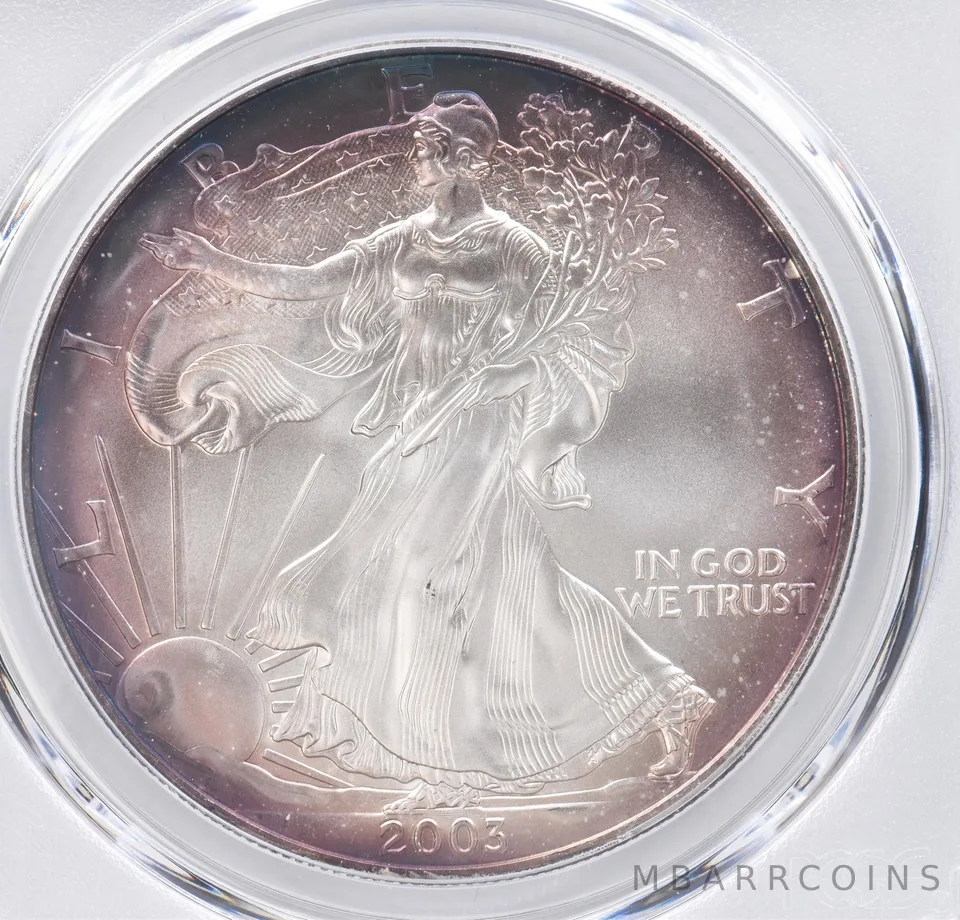 2003 American Silver Eagle MS69 PCGS Beautiful Tone *1121