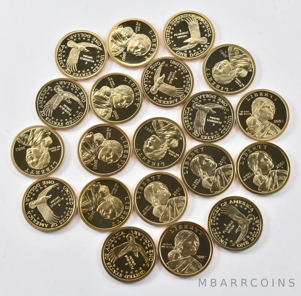 (20) 2002 Sacagawea Dollar Proof ROLL
