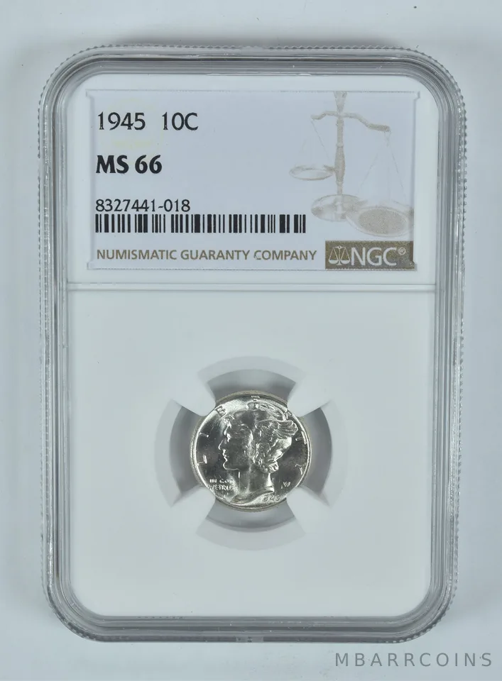 1945 Mercury Dime MS66 NGC Brown Label