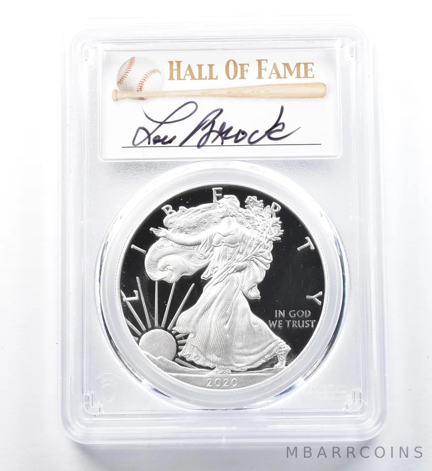 2020-S American Silver Eagle Lou Brock FDOI PR70 DCAM PCGS *1236