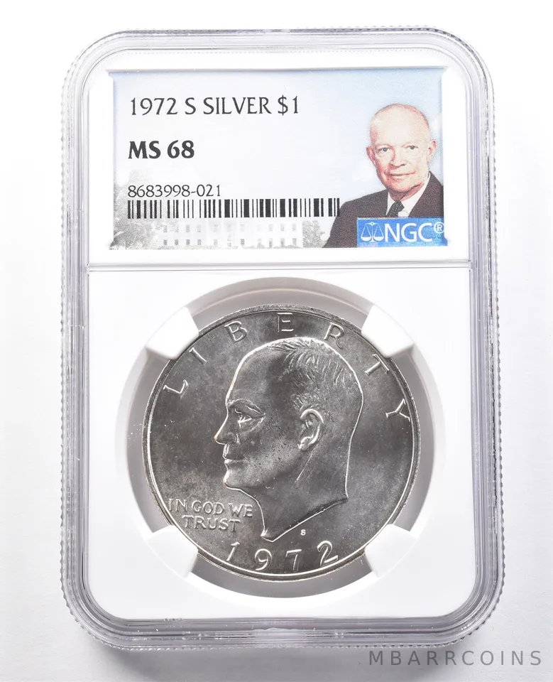 1972-S Eisenhower $1 Silver MS68 NGC Special Label