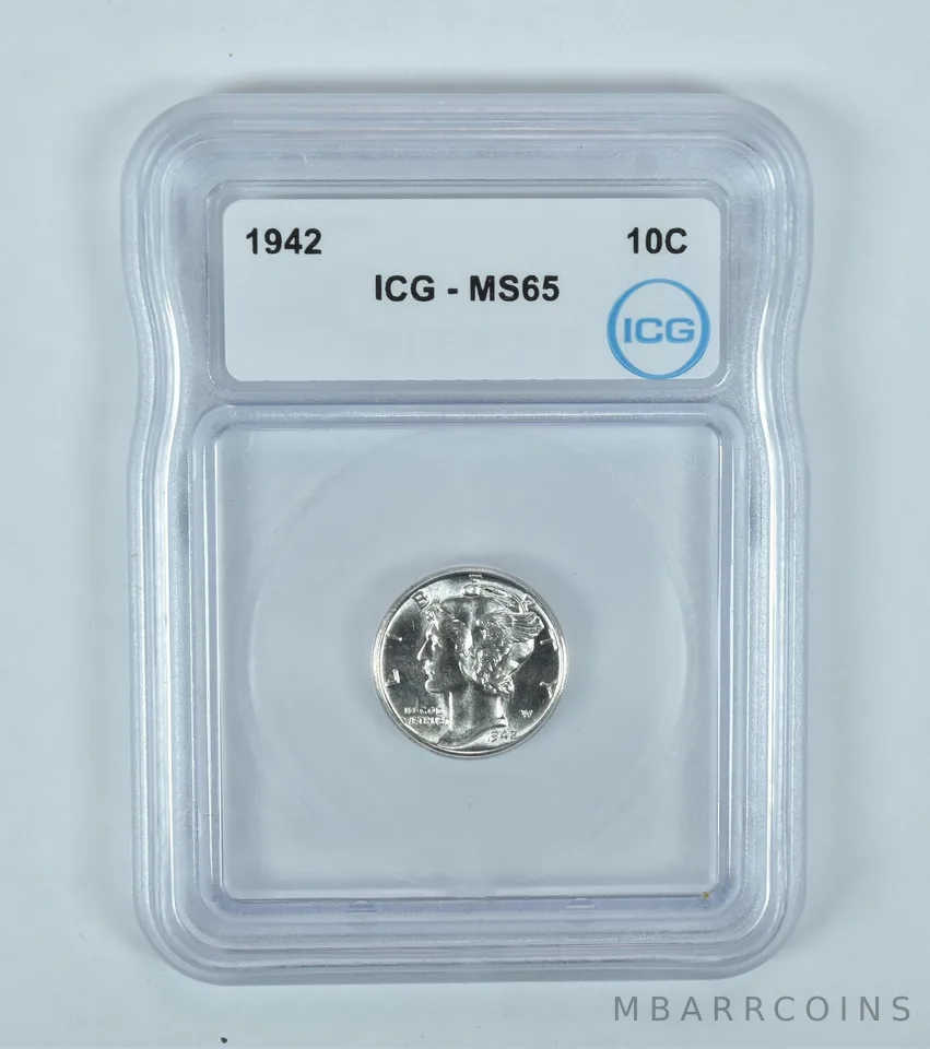 1942 Mercury Dime MS65 ICG