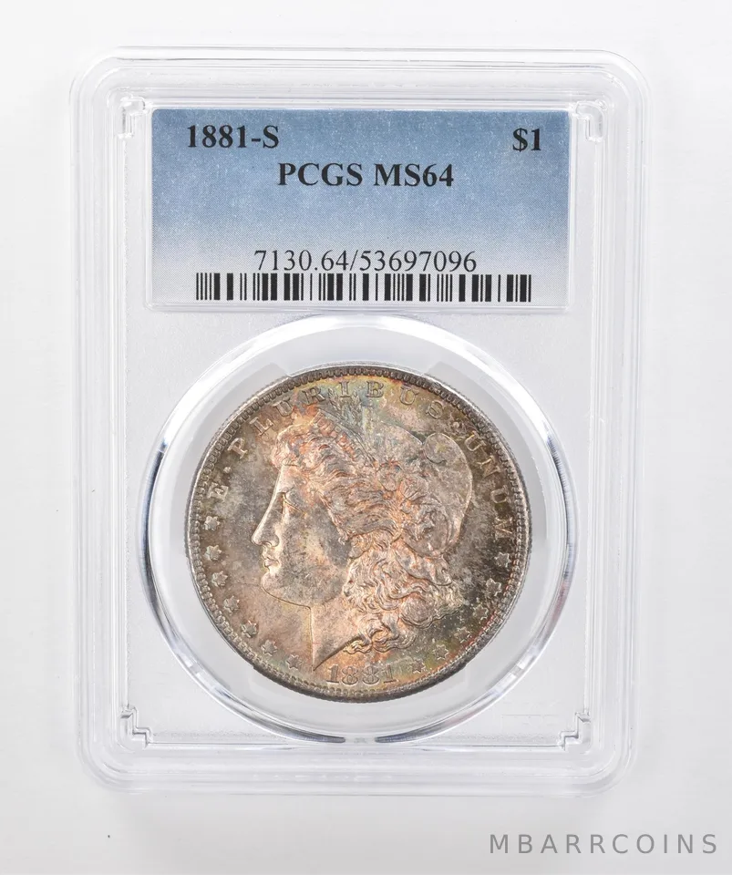 1881-S Morgan Silver Dollar MS64 PCGS Beautiful Tone *1469