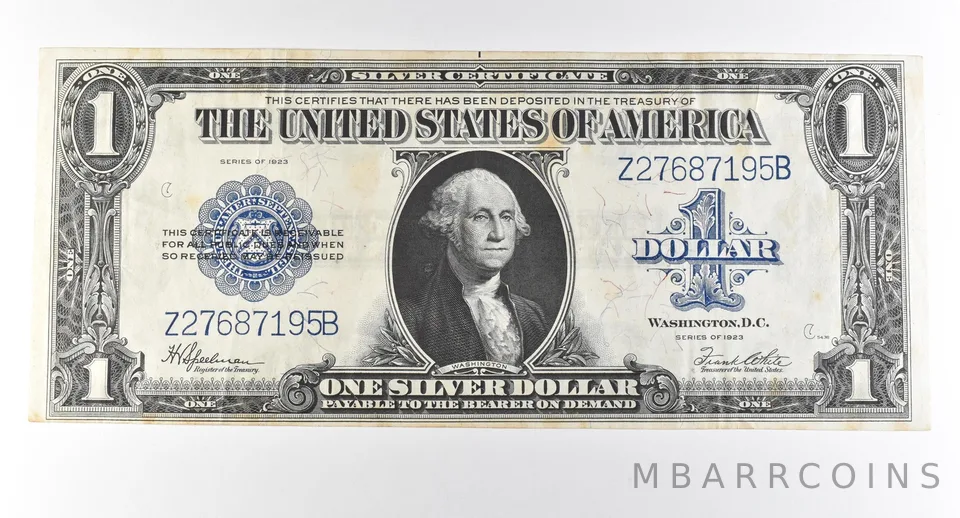 1923 $1 Silver Certificate Large Note Blue Seal *2969