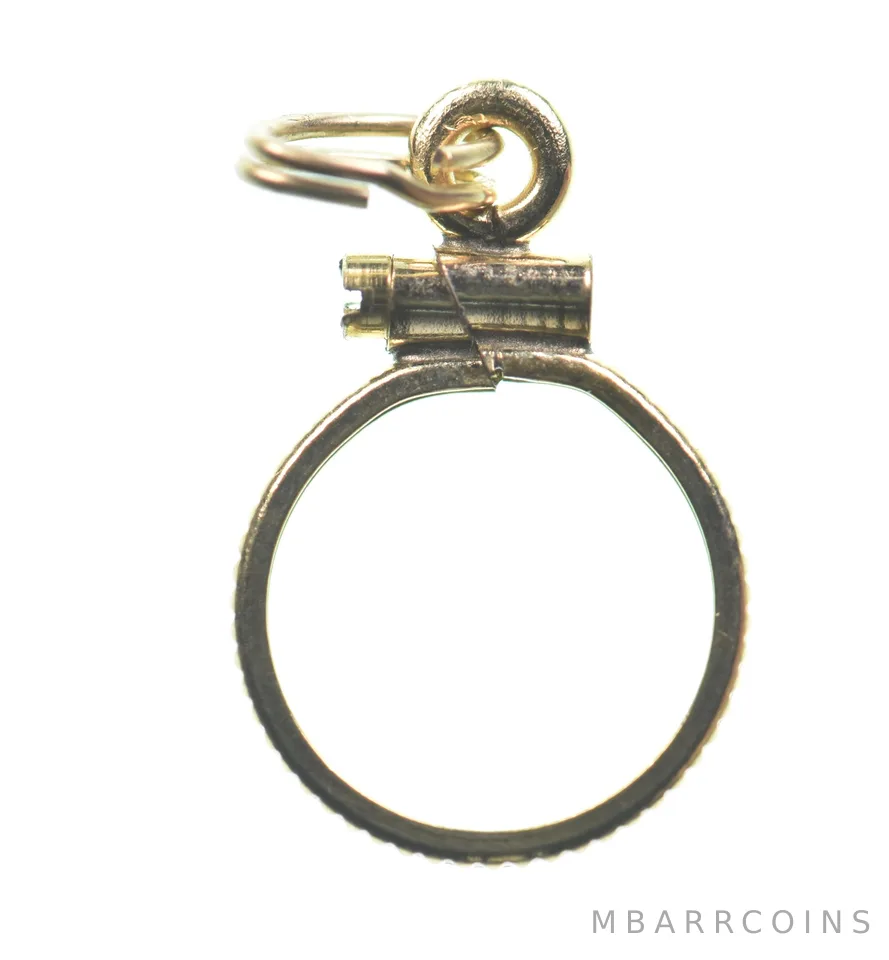 12K 10.3mm Gold Filled Token Coin Bezel Pendant Frame Edge *1404