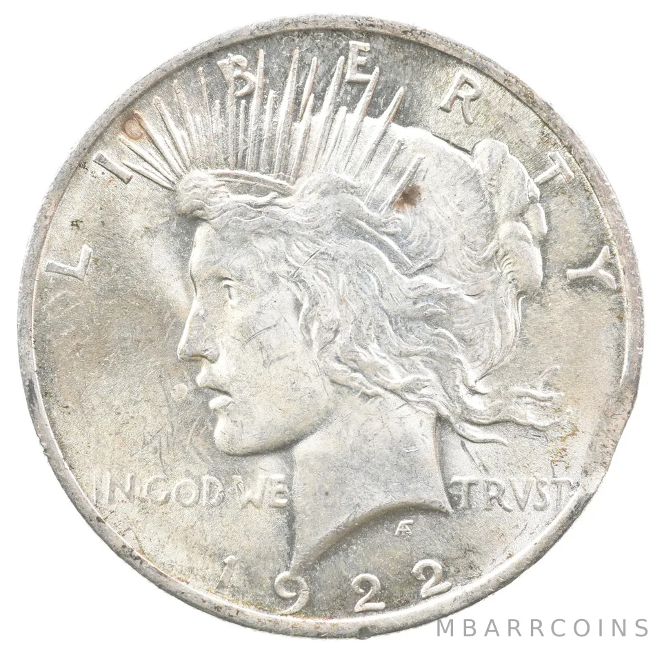 1922 Peace Silver Dollar Clipped Planchet ERROR *6698