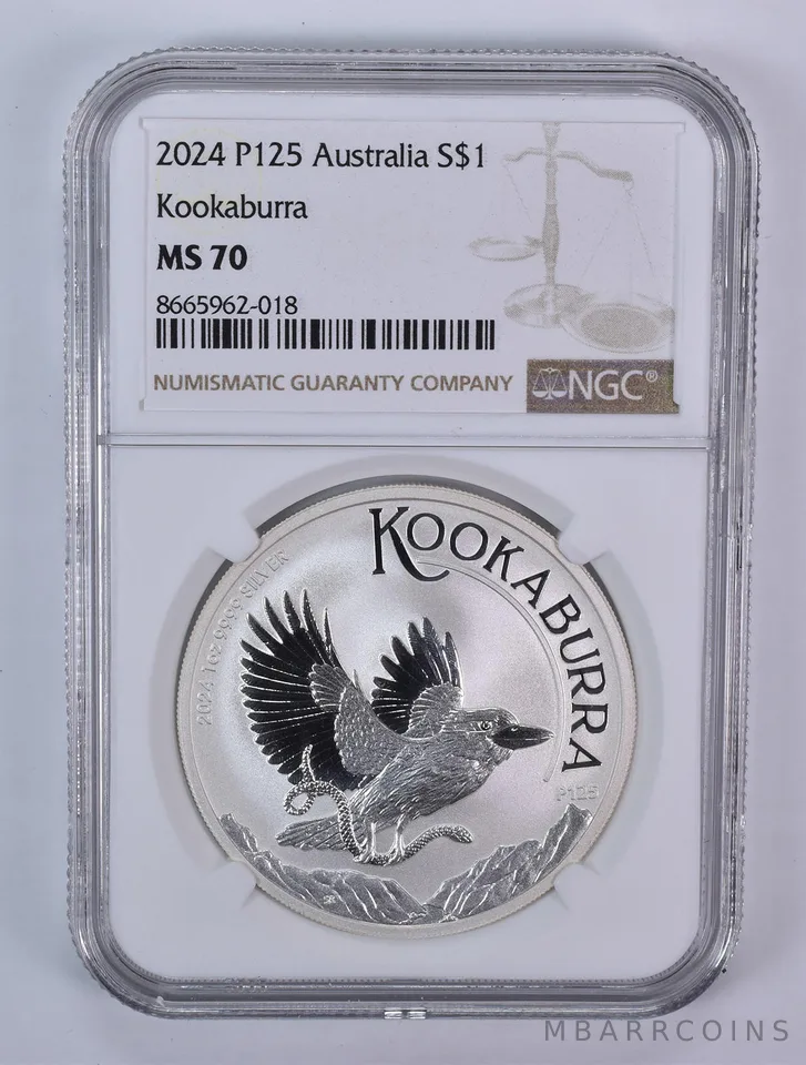 2024 P125 Australia 1 Dollar Silver Kookaburra MS70 NGC Brown Label