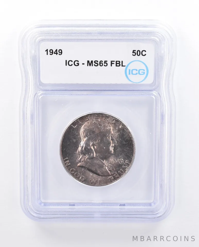 1949 Franklin Half Dollar MS65 FBL ICG Beautiful Tone *4673