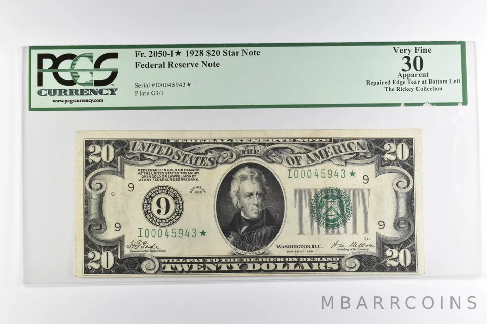 PCGS VF 30 $20 1928 Minneapolis, MN US FRN Star Note Green Seal Fr 2050-I* a8140