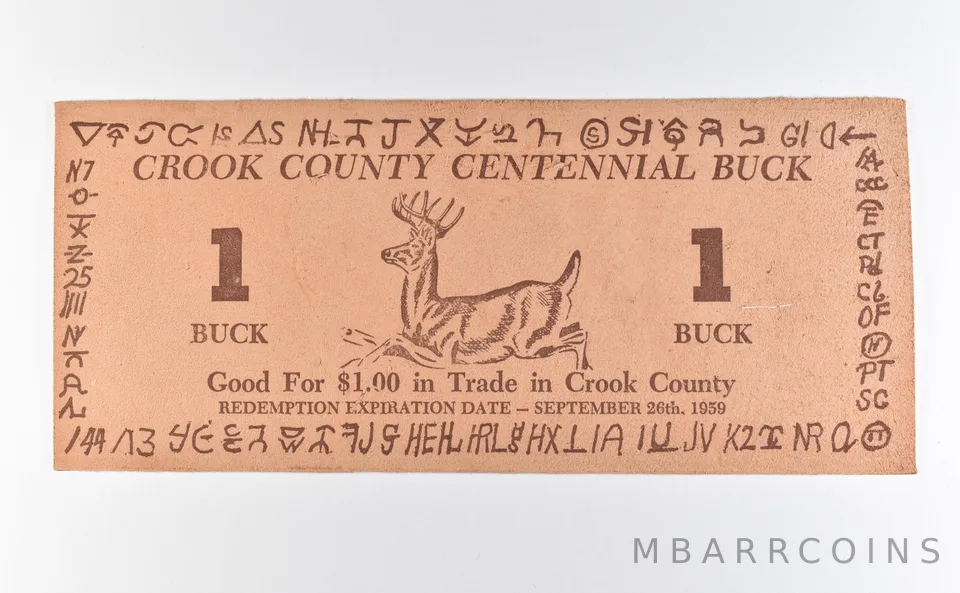 1959 $1 Prineville OR Souvenir Centennial Money Scrip *9777