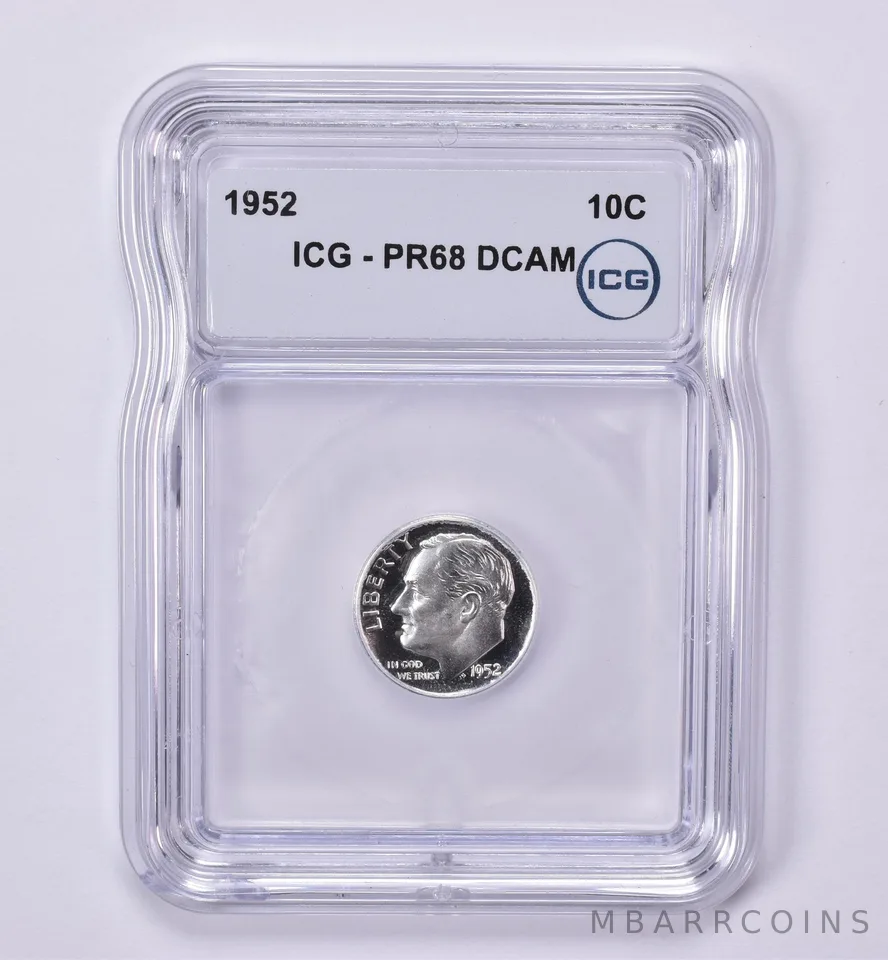 1952 Roosevelt Dime PR68 DCAM ICG *0511