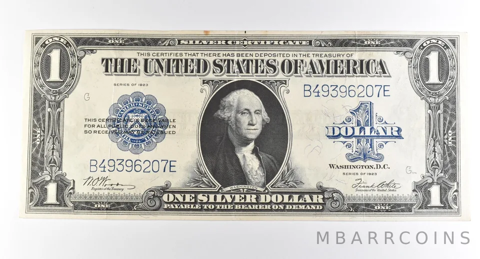 1923 $1 Silver Certificate Large Note Blue Seal *3694