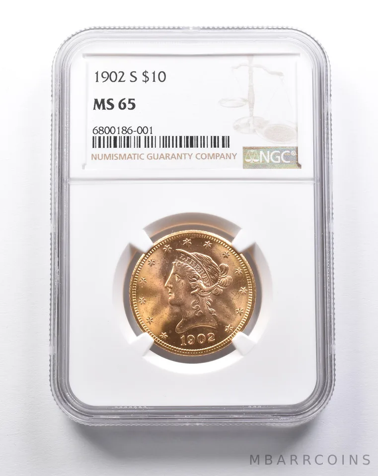MS65 1902-S $10 Liberty Head Gold Eagle NGC a7903