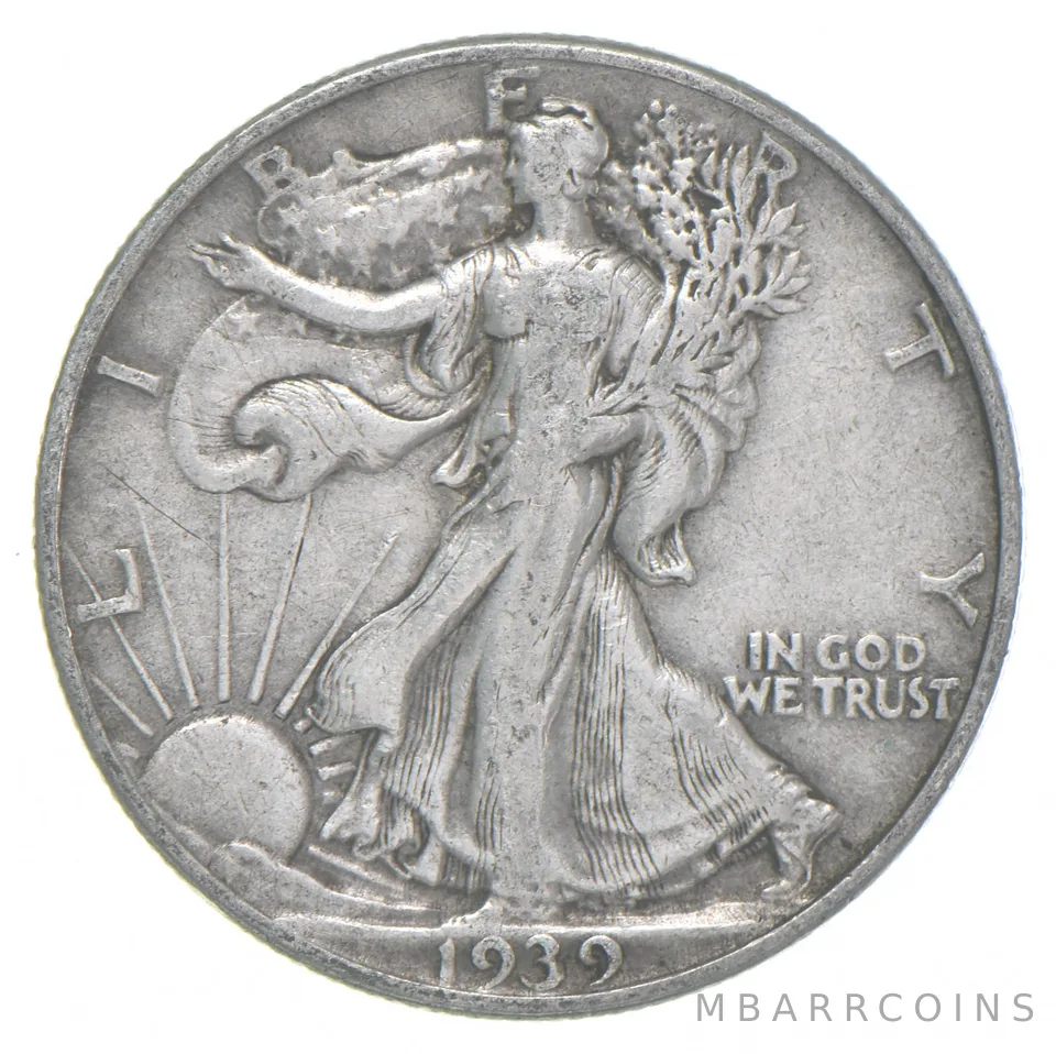 1939 XF Walking Liberty Half Dollar 90% Silver