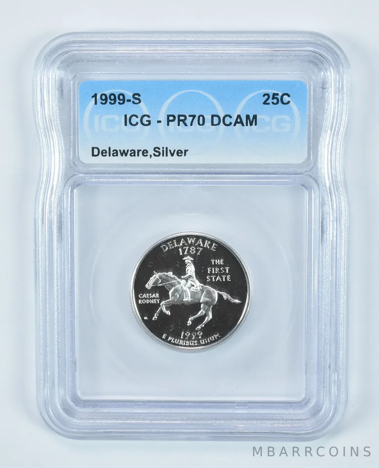 1999-S Washington State Quarter Delaware Silver PR70 DCAM ICG