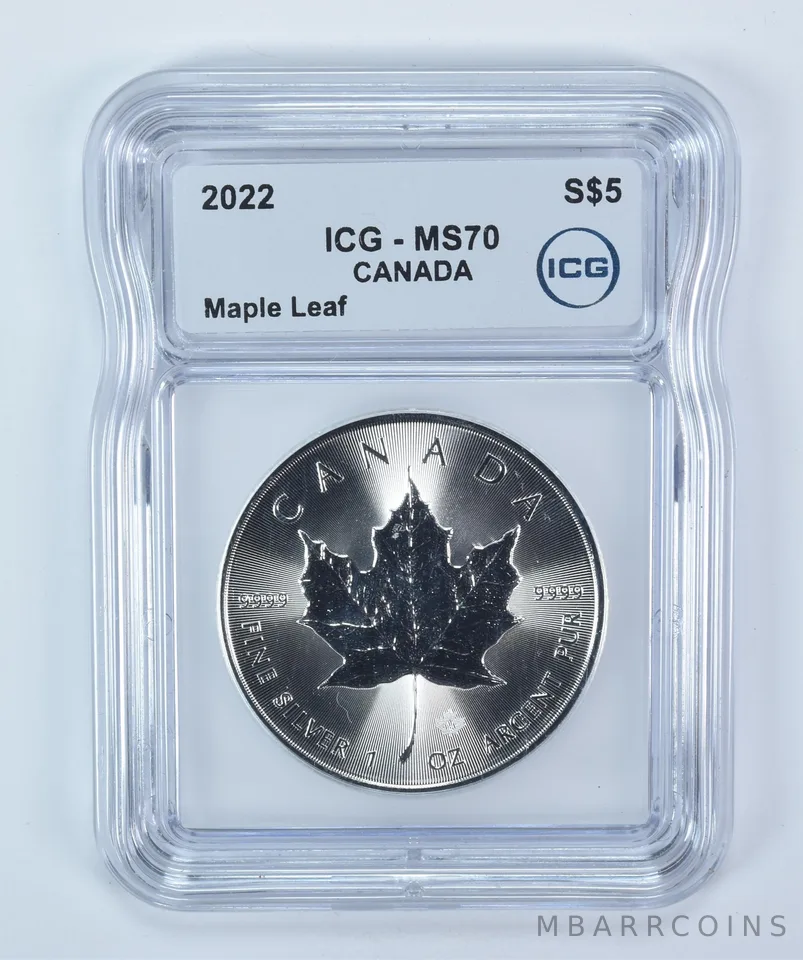 2022 Canada 5 Dollars Silver Maple Leaf MS70 ICG