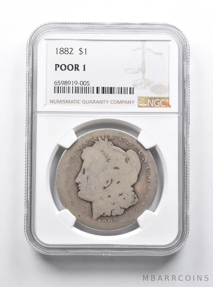 POOR 1 1882 Morgan Silver Dollar NGC Lowball Pocket Piece *1177