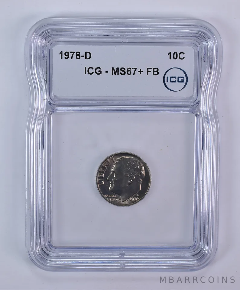 1978-D Roosevelt Dime MS67+ FB ICG