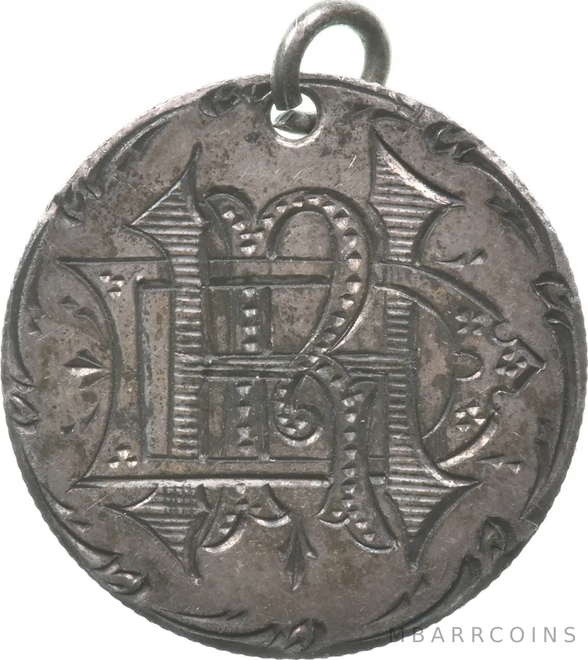 1887 Seated Liberty Dime Love Token Victorian Silver Coin Pendant D R a9316