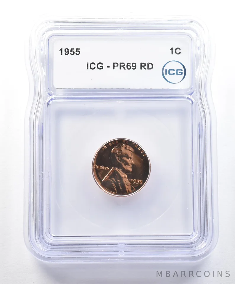 1955 Lincoln Wheat Cent PR69 RD ICG *9022