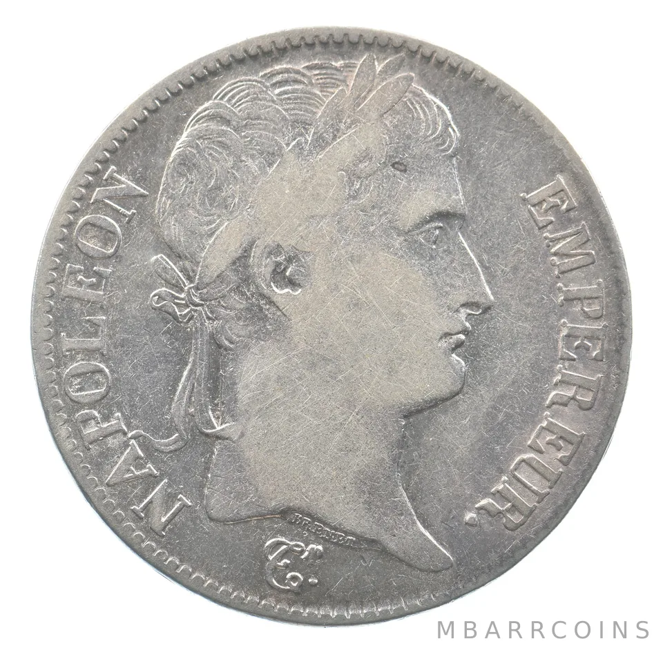 1813 France 5 Francs Silver Napoleon I *9989