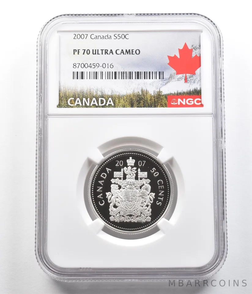2007 Canada 50 Cents Silver PF70 UCAM NGC Canada Label