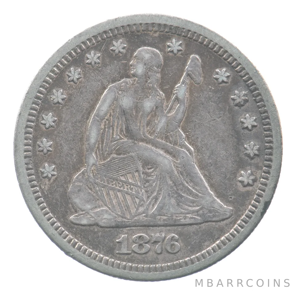 1876-CC Seated Liberty Quarter *4456