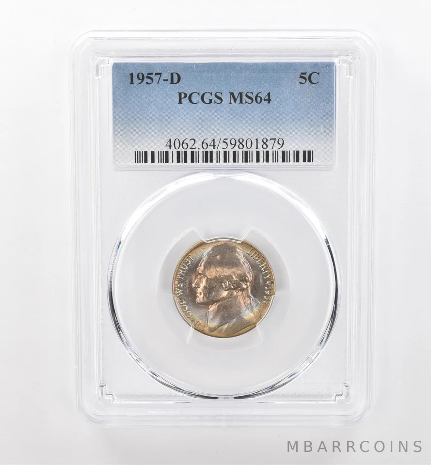 1957-D Jefferson Nickel MS64 PCGS Beautiful Tone *1783