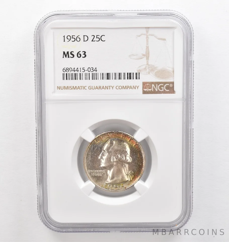 1956-D Washington Quarter MS63 NGC Beautiful Tone *0281